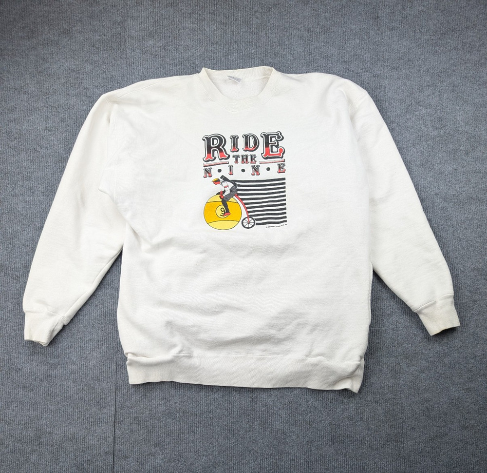 Vintage Ritz Sweatshirt Mens XL Pool Ride The Nine Billiards Novelty 80s Winning